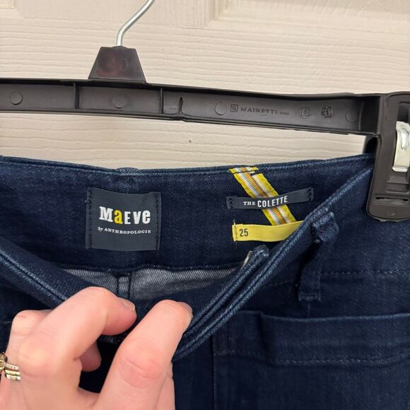 Maeve by Anthropologie Colette Wide Leg Jeans Size 25 Dark Wash Pockets - Picture 6 of 6